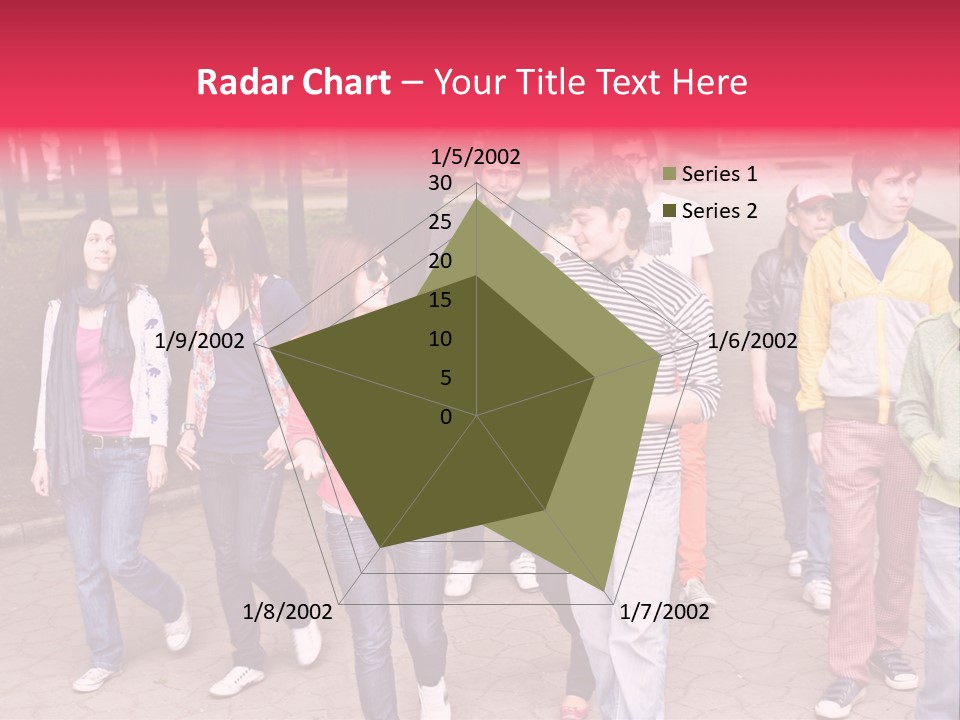 Group Of People In City. Outdoor. PowerPoint Template