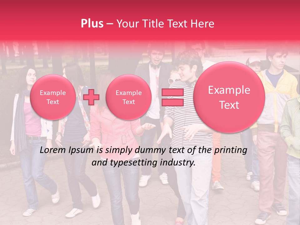 Group Of People In City. Outdoor. PowerPoint Template