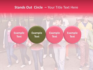 Group Of People In City. Outdoor. PowerPoint Template