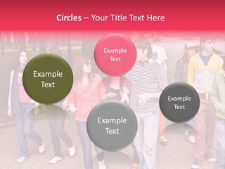 Group Of People In City. Outdoor. PowerPoint Template