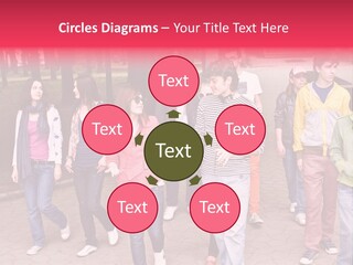 Group Of People In City. Outdoor. PowerPoint Template