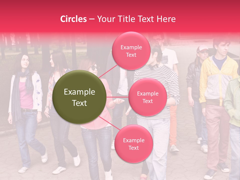Group Of People In City. Outdoor. PowerPoint Template