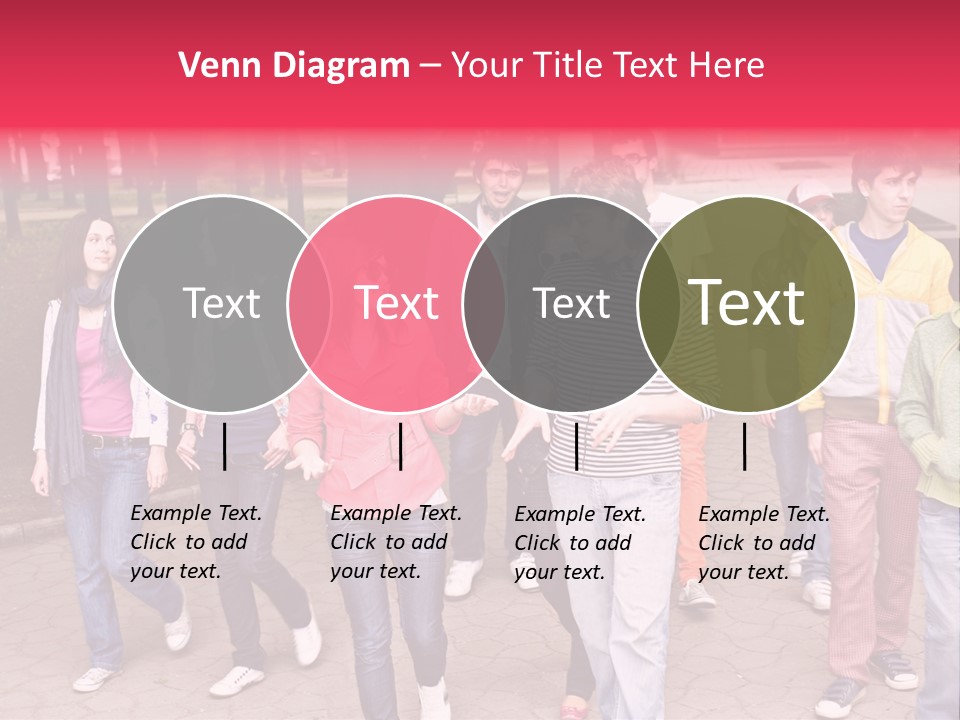 Group Of People In City. Outdoor. PowerPoint Template