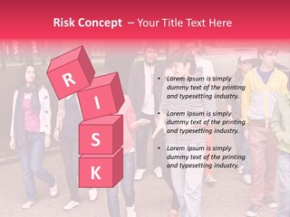 Group Of People In City. Outdoor. PowerPoint Template