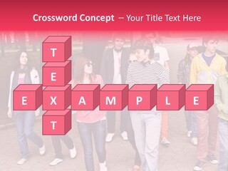 Group Of People In City. Outdoor. PowerPoint Template