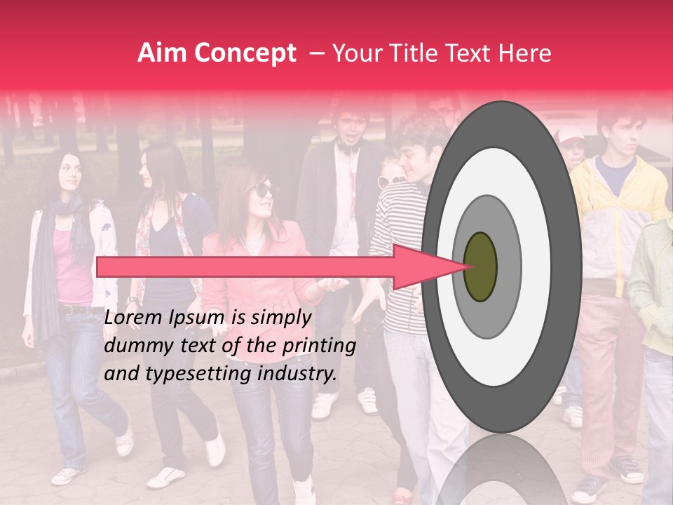 Group Of People In City. Outdoor. PowerPoint Template