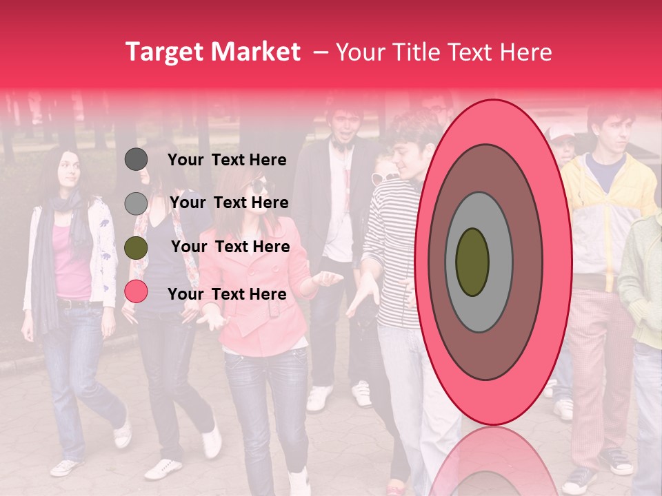 Group Of People In City. Outdoor. PowerPoint Template