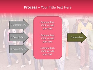 Group Of People In City. Outdoor. PowerPoint Template