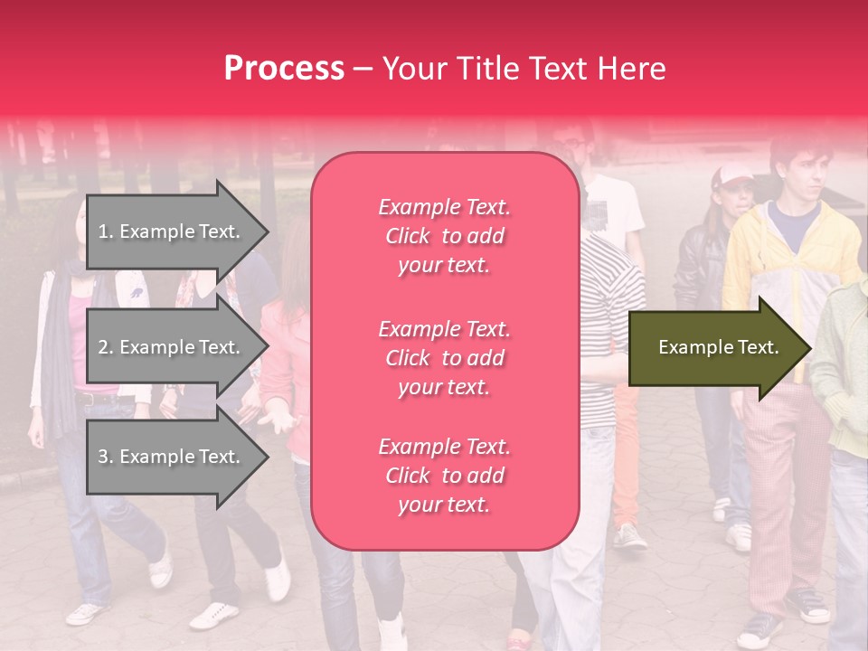 Group Of People In City. Outdoor. PowerPoint Template