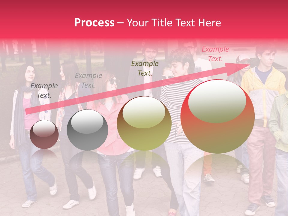 Group Of People In City. Outdoor. PowerPoint Template
