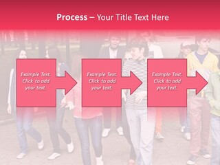 Group Of People In City. Outdoor. PowerPoint Template