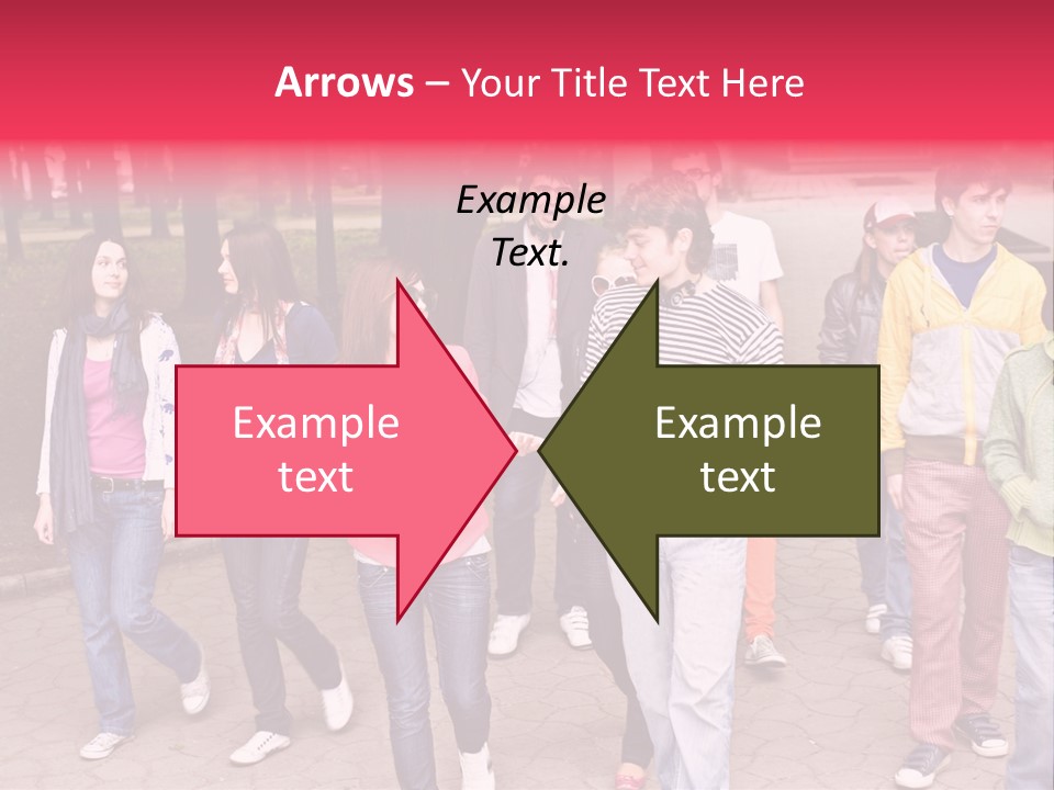 Group Of People In City. Outdoor. PowerPoint Template
