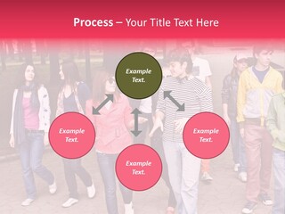 Group Of People In City. Outdoor. PowerPoint Template