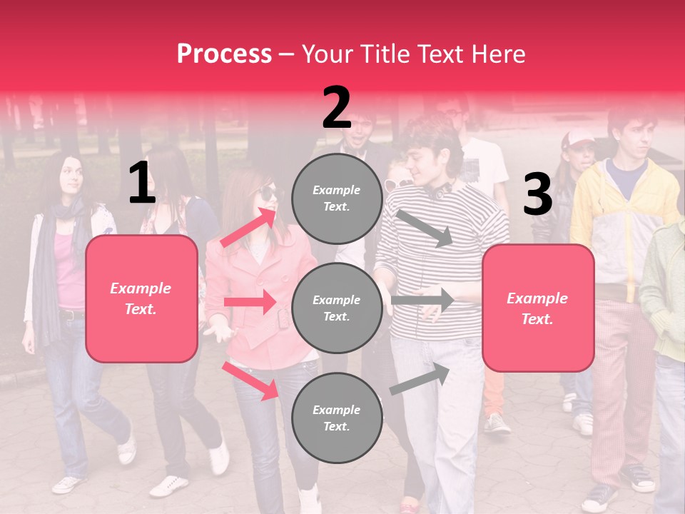Group Of People In City. Outdoor. PowerPoint Template