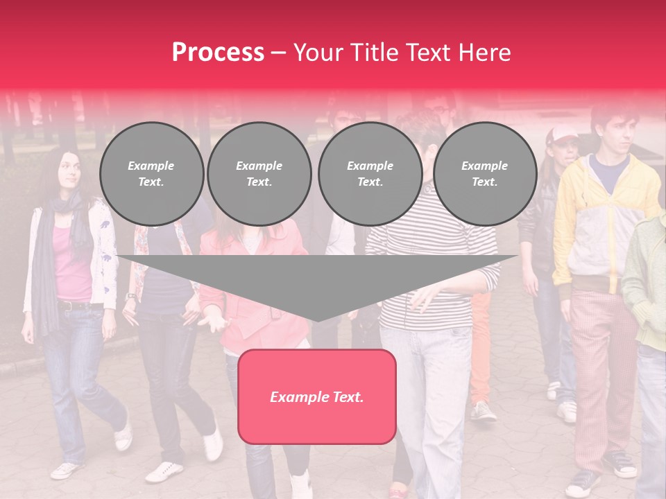 Group Of People In City. Outdoor. PowerPoint Template