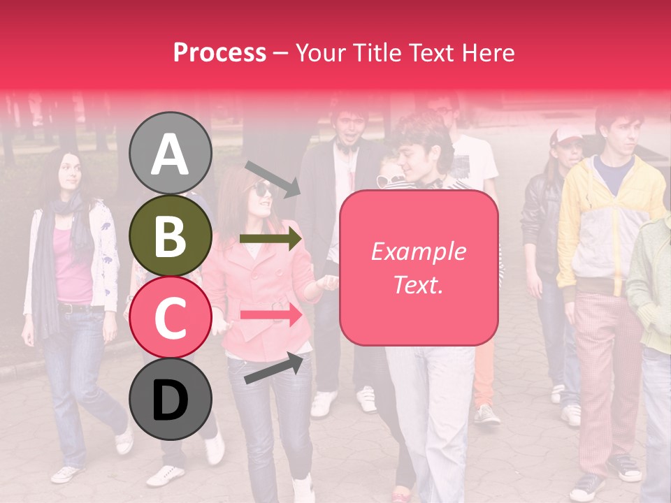 Group Of People In City. Outdoor. PowerPoint Template