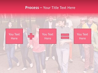 Group Of People In City. Outdoor. PowerPoint Template
