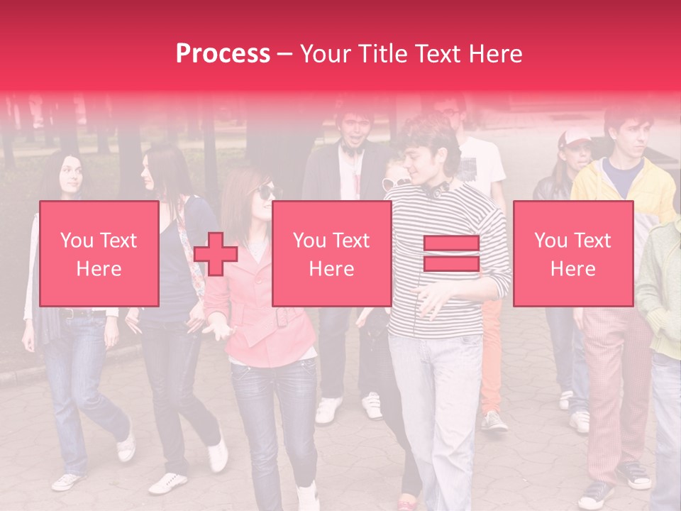 Group Of People In City. Outdoor. PowerPoint Template
