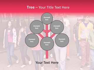 Group Of People In City. Outdoor. PowerPoint Template