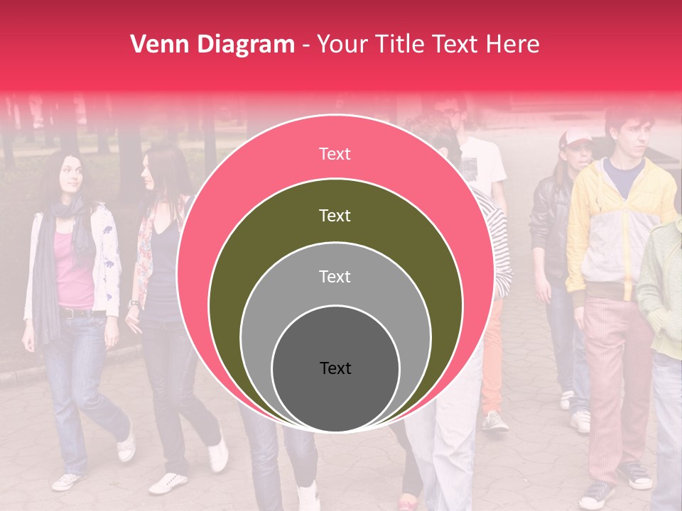 Group Of People In City. Outdoor. PowerPoint Template