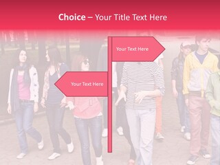 Group Of People In City. Outdoor. PowerPoint Template