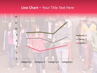 Group Of People In City. Outdoor. PowerPoint Template
