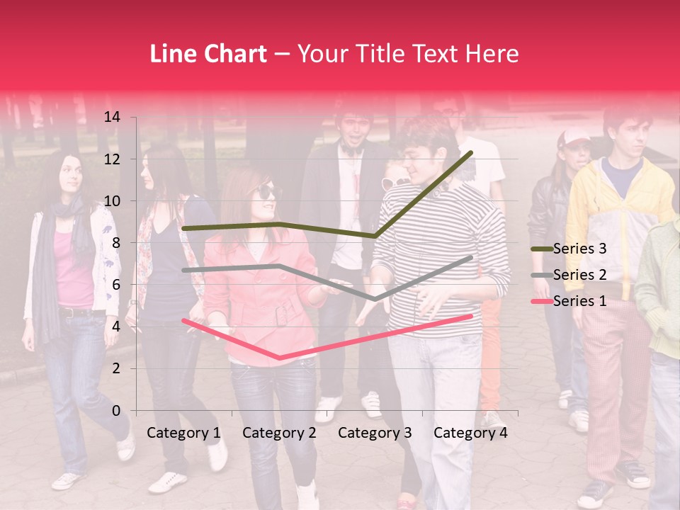 Group Of People In City. Outdoor. PowerPoint Template