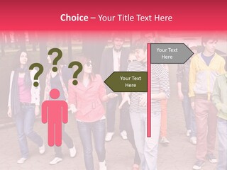 Group Of People In City. Outdoor. PowerPoint Template