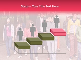 Group Of People In City. Outdoor. PowerPoint Template