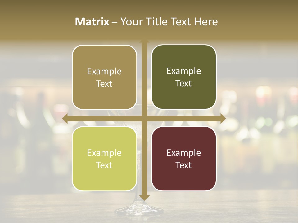 Martini Drink Cocktail In A Bar PowerPoint Template