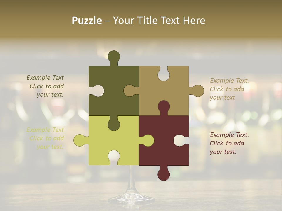 Martini Drink Cocktail In A Bar PowerPoint Template