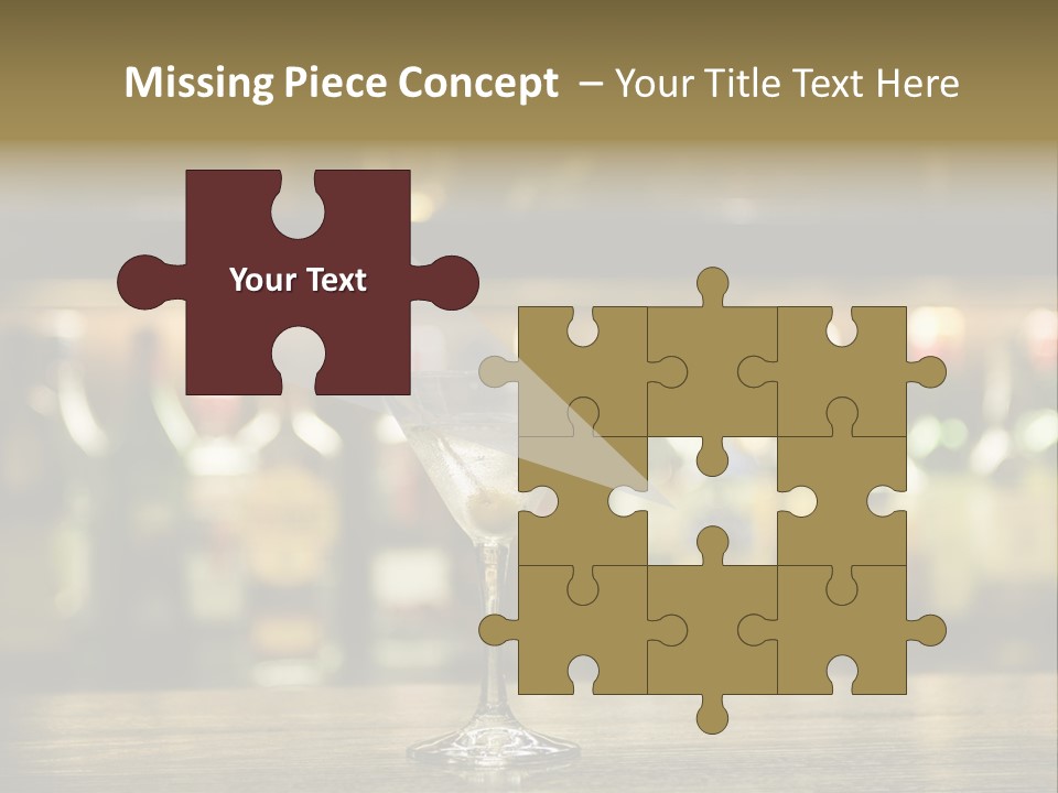 Martini Drink Cocktail In A Bar PowerPoint Template