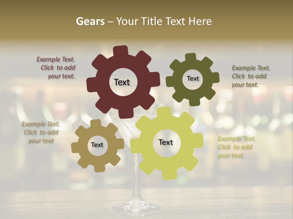 Martini Drink Cocktail In A Bar PowerPoint Template