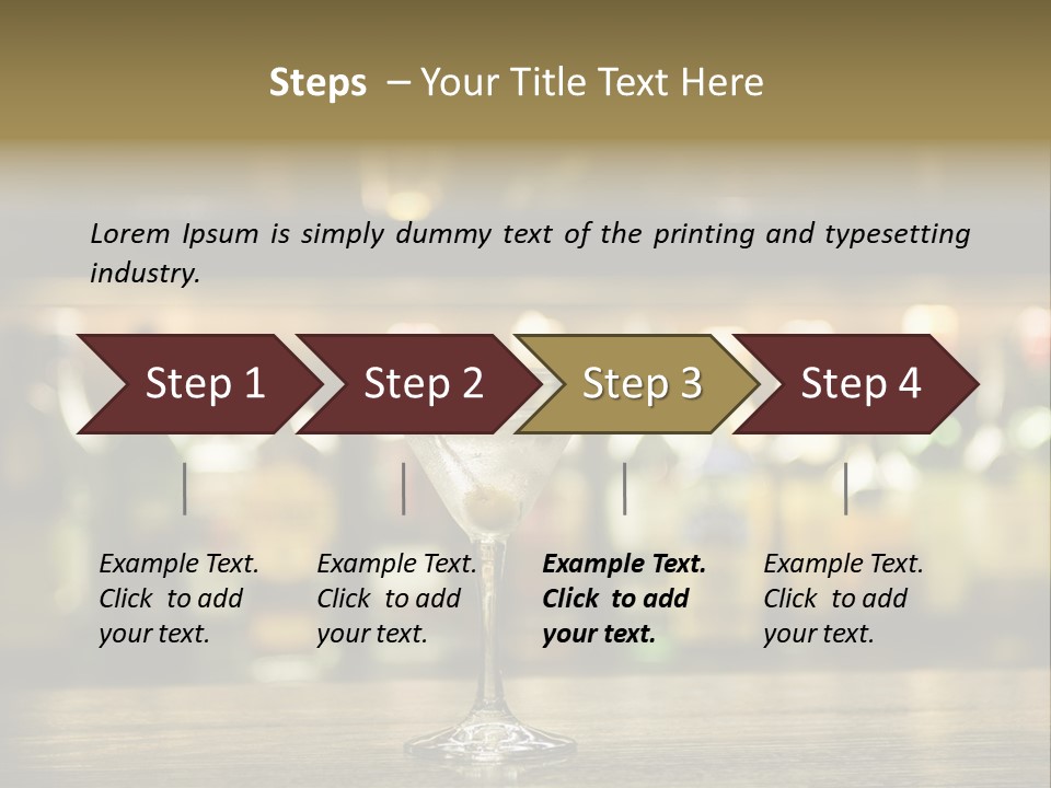 Martini Drink Cocktail In A Bar PowerPoint Template