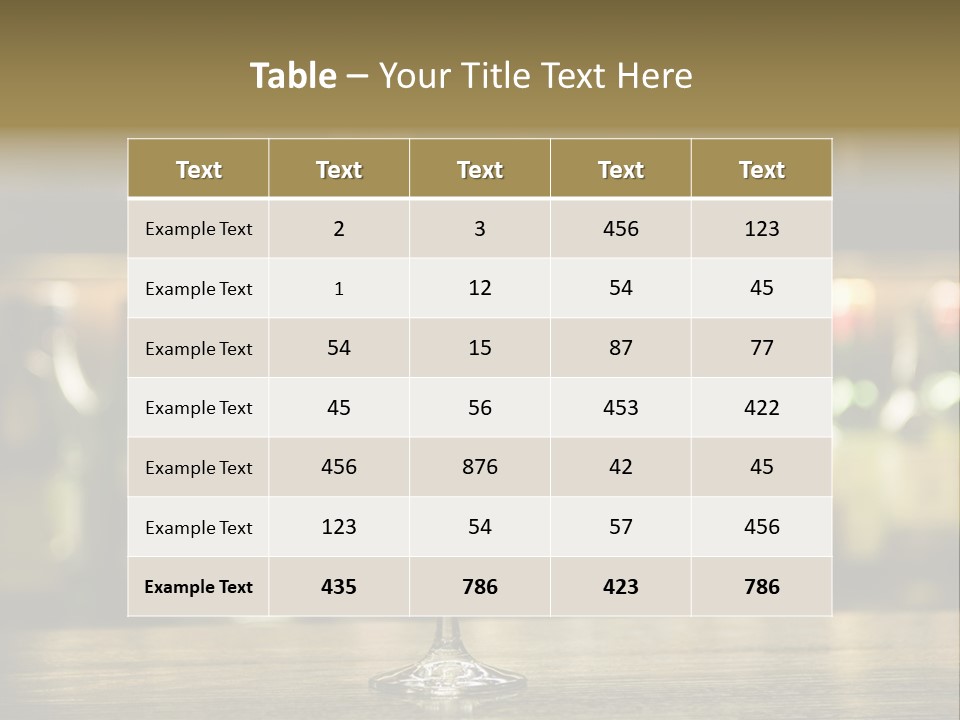 Martini Drink Cocktail In A Bar PowerPoint Template