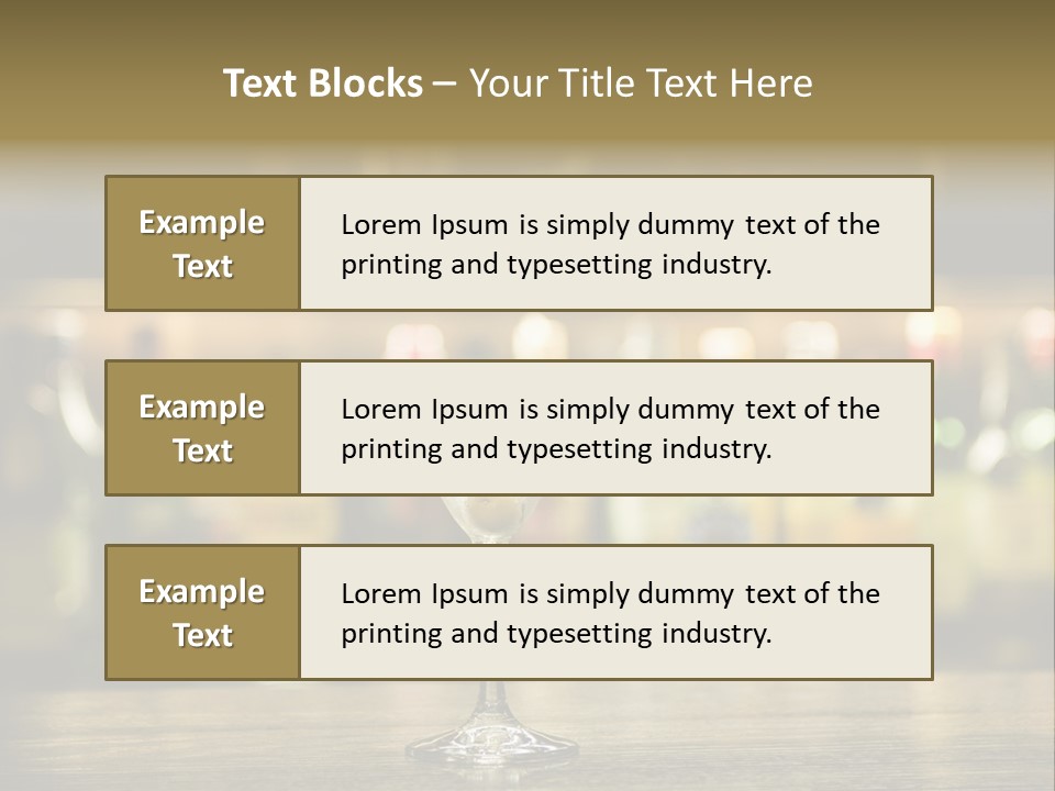 Martini Drink Cocktail In A Bar PowerPoint Template