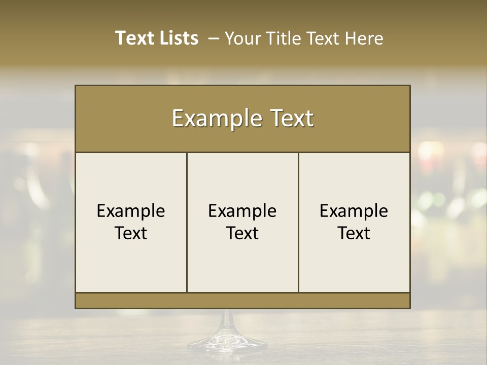 Martini Drink Cocktail In A Bar PowerPoint Template