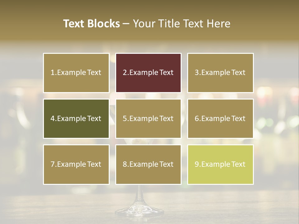 Martini Drink Cocktail In A Bar PowerPoint Template