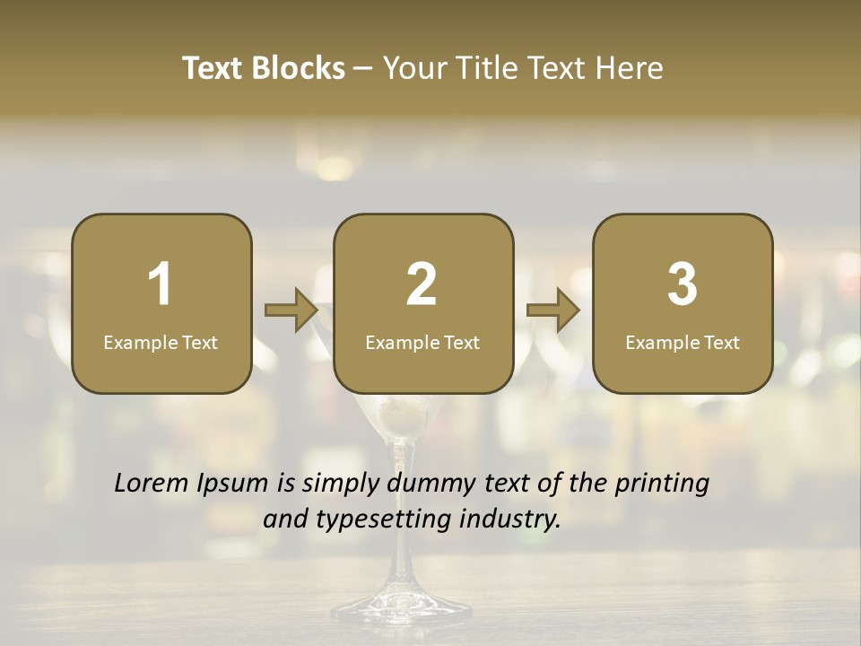 Martini Drink Cocktail In A Bar PowerPoint Template