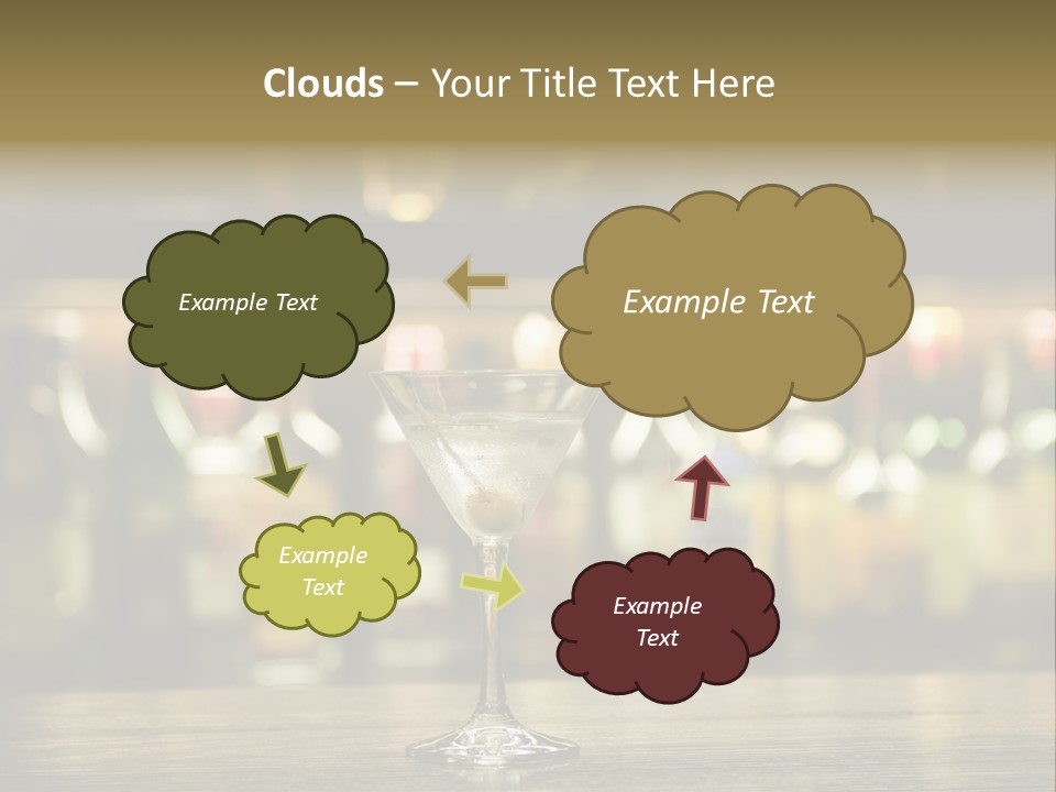 Martini Drink Cocktail In A Bar PowerPoint Template