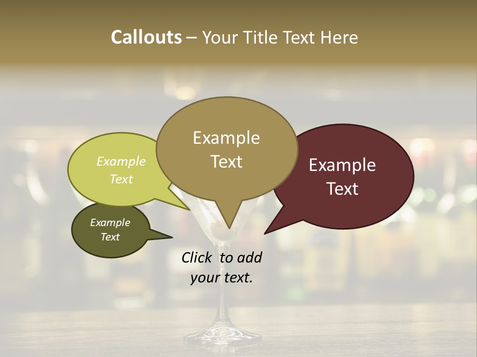 Martini Drink Cocktail In A Bar PowerPoint Template