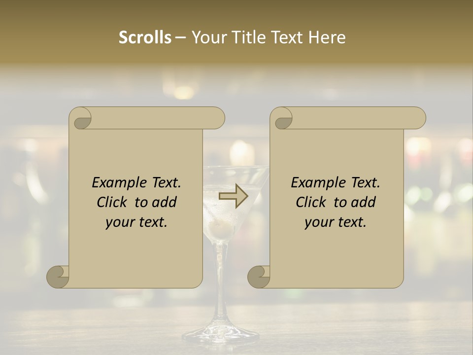 Martini Drink Cocktail In A Bar PowerPoint Template