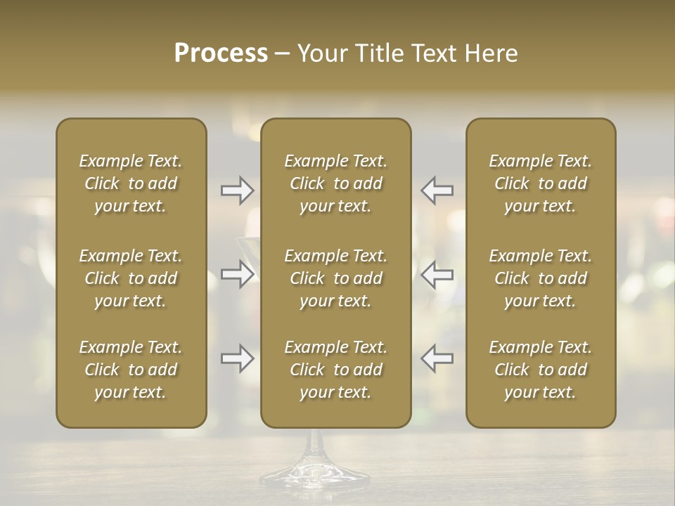 Martini Drink Cocktail In A Bar PowerPoint Template