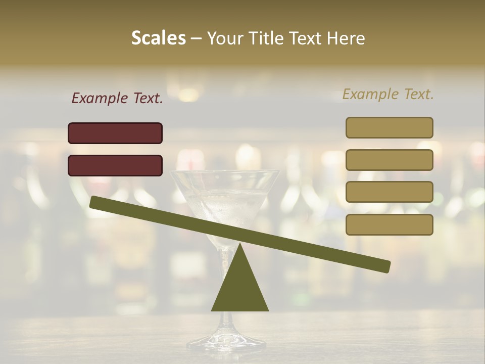 Martini Drink Cocktail In A Bar PowerPoint Template