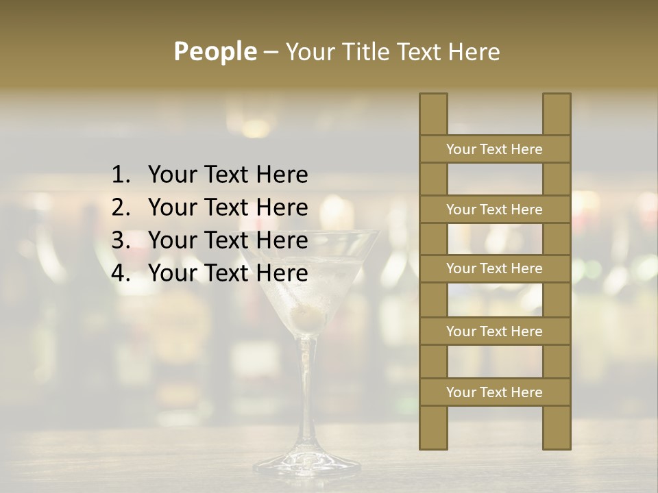 Martini Drink Cocktail In A Bar PowerPoint Template