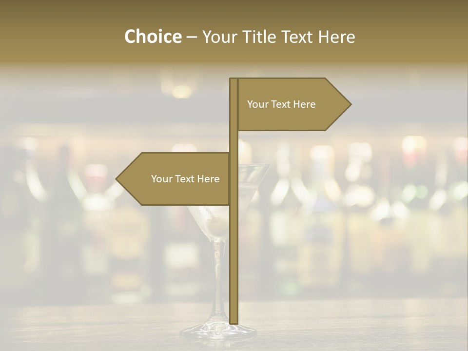 Martini Drink Cocktail In A Bar PowerPoint Template