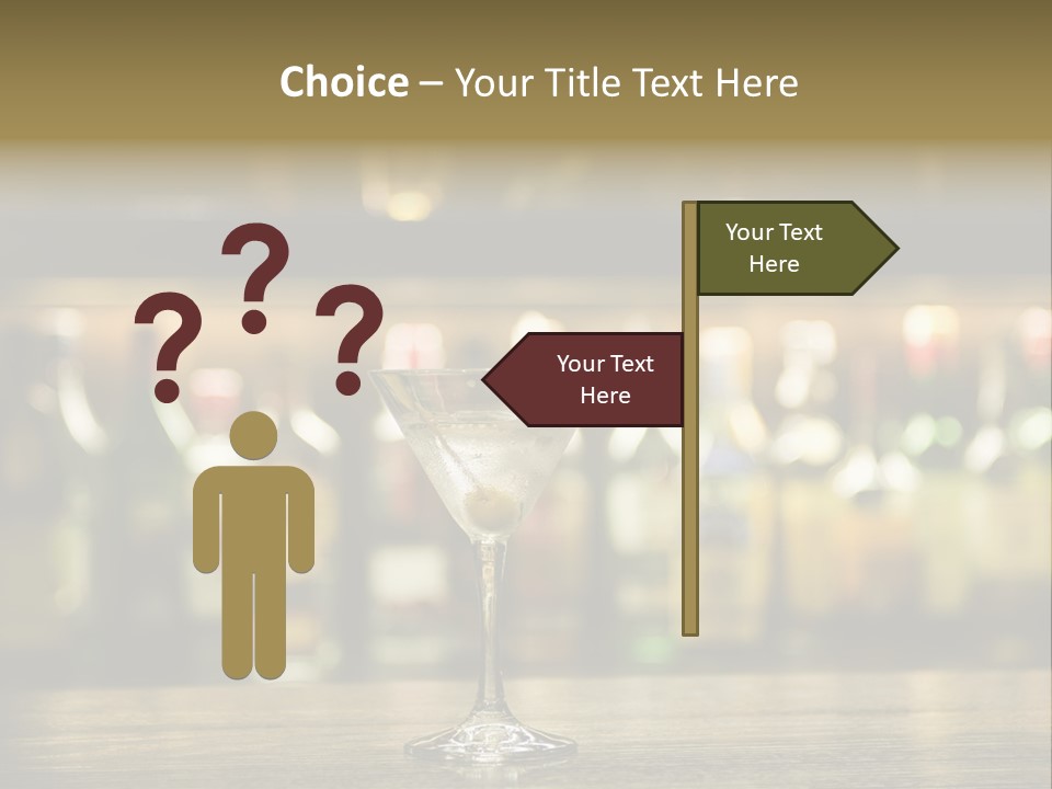 Martini Drink Cocktail In A Bar PowerPoint Template