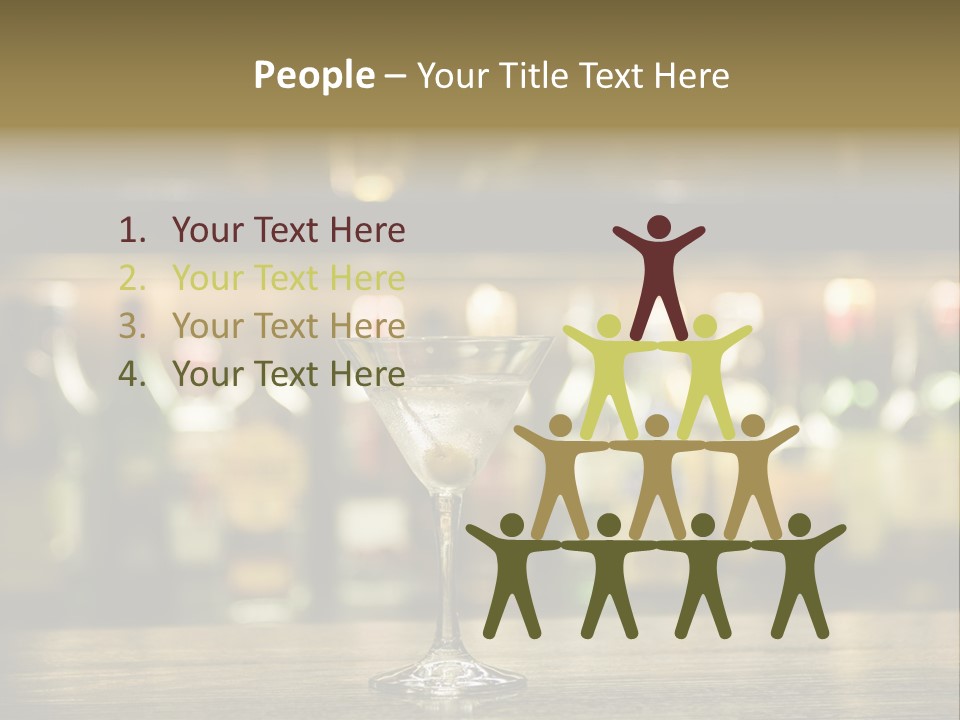 Martini Drink Cocktail In A Bar PowerPoint Template