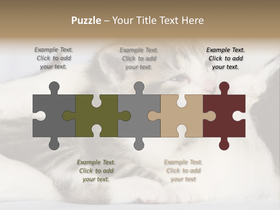 Kitten With Mom PowerPoint Template