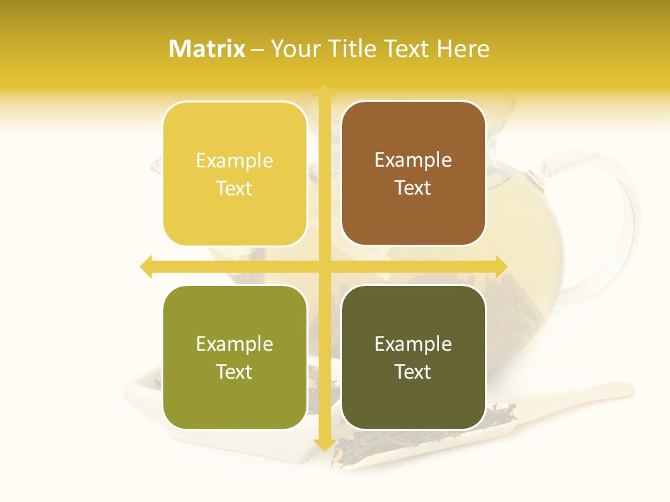 Tea Leaves And Teapot On White Background PowerPoint Template